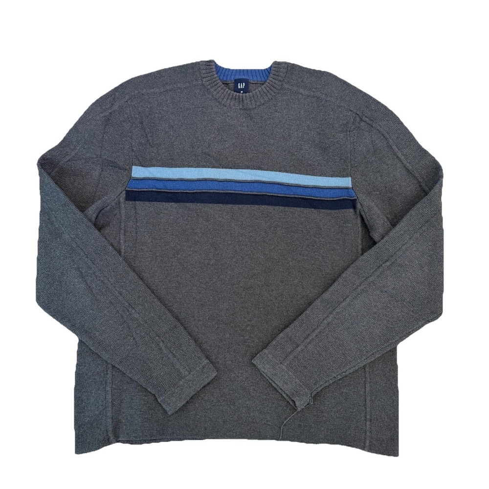 Vintage Gap Sweater Men Sz Medium Heavyweight Cotton Knit Grunge 90s Y2k striped